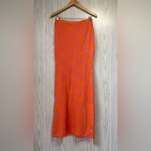 Shein Bea PAP 21 Raccolta Carta Orange Shimmer Maxi Skirt Size 8/10 NWT